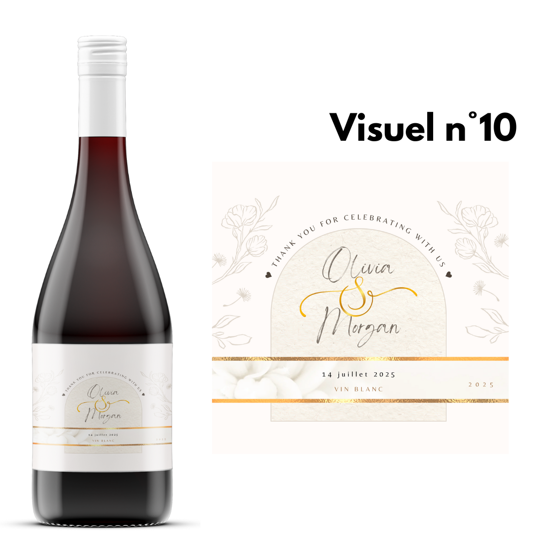 Personnalisation étiquette vin - Mariage