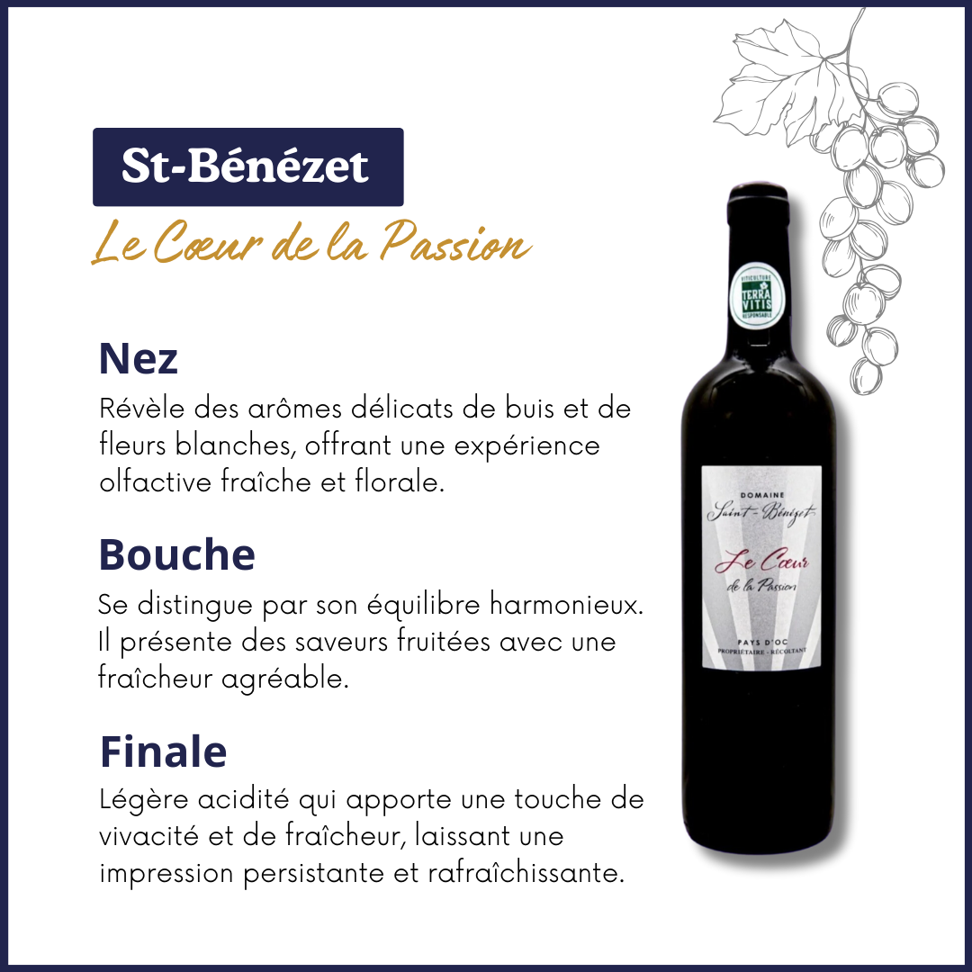 Le Cœur de la Passion - St-Bénézet - Pays d'OC - Vin blanc