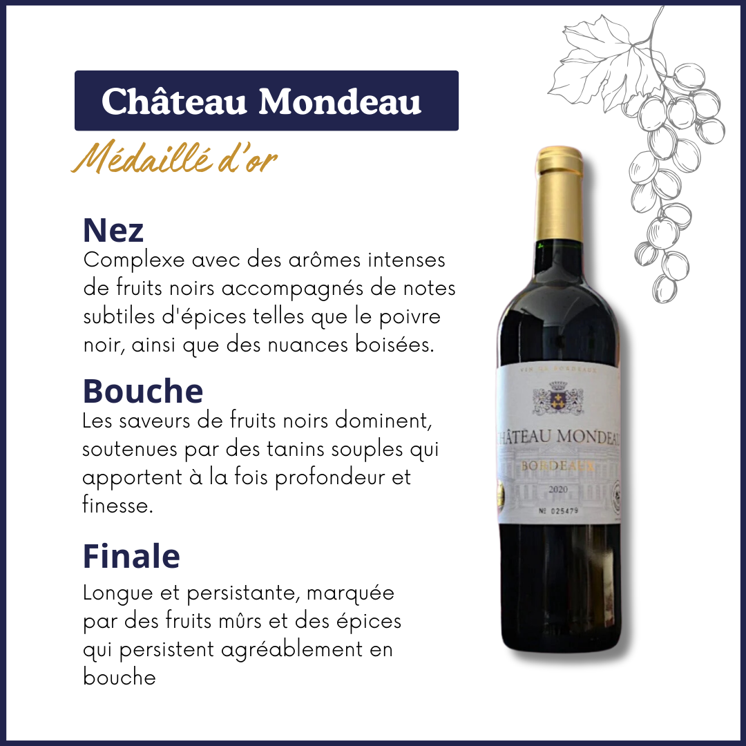 Bordeaux - Château Mondeau - Vin rouge